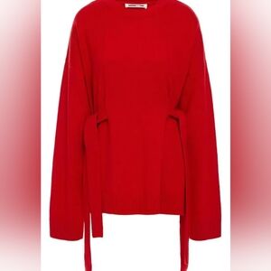 Alexander McQueen McQ round neck tie-detailed wool and cashmere-blend sweater